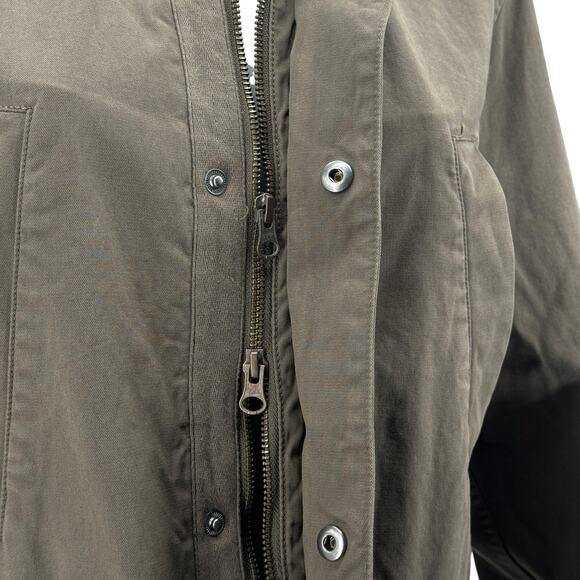 Madewell Men's Field Jacket Small Cargo Green Packable Hood Pockets 100% Cotton - Picture 10 of 13